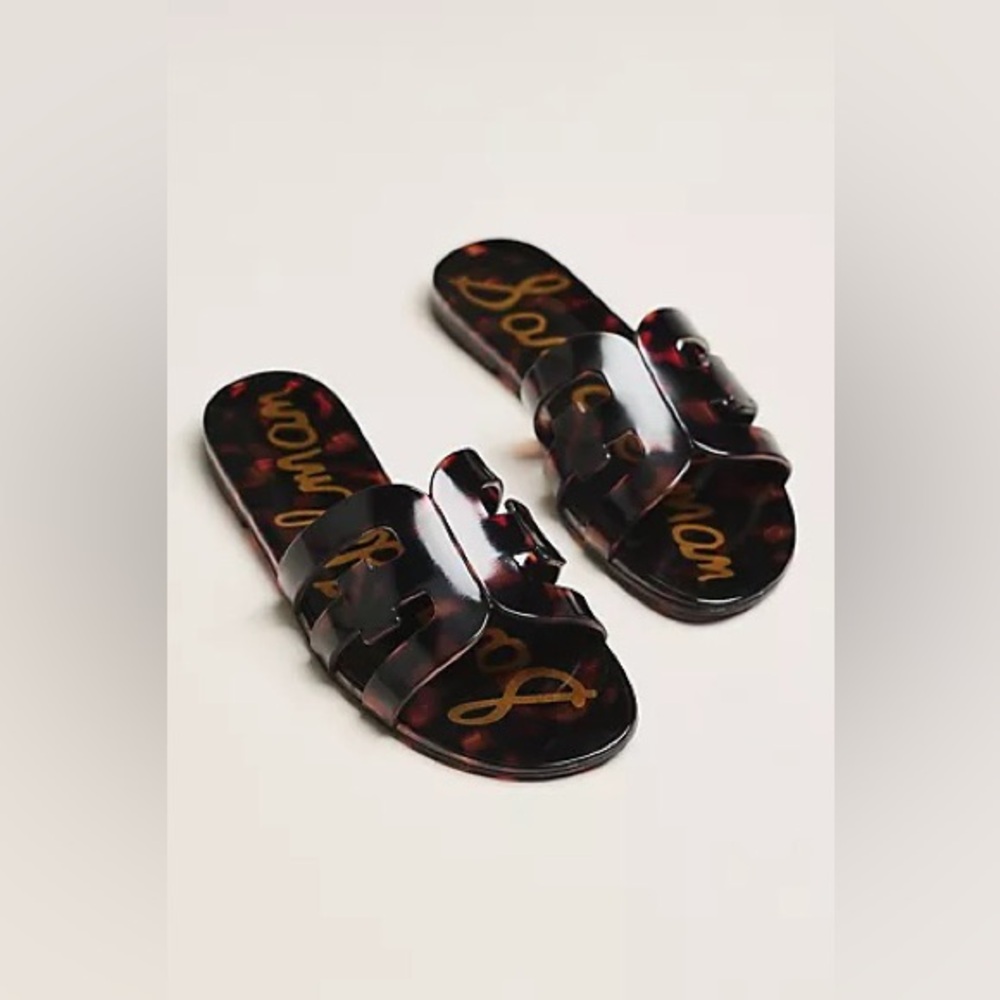 Sam Edelman Tortoiseshell Slip-On Sandals - Brown/Black Sz 8
